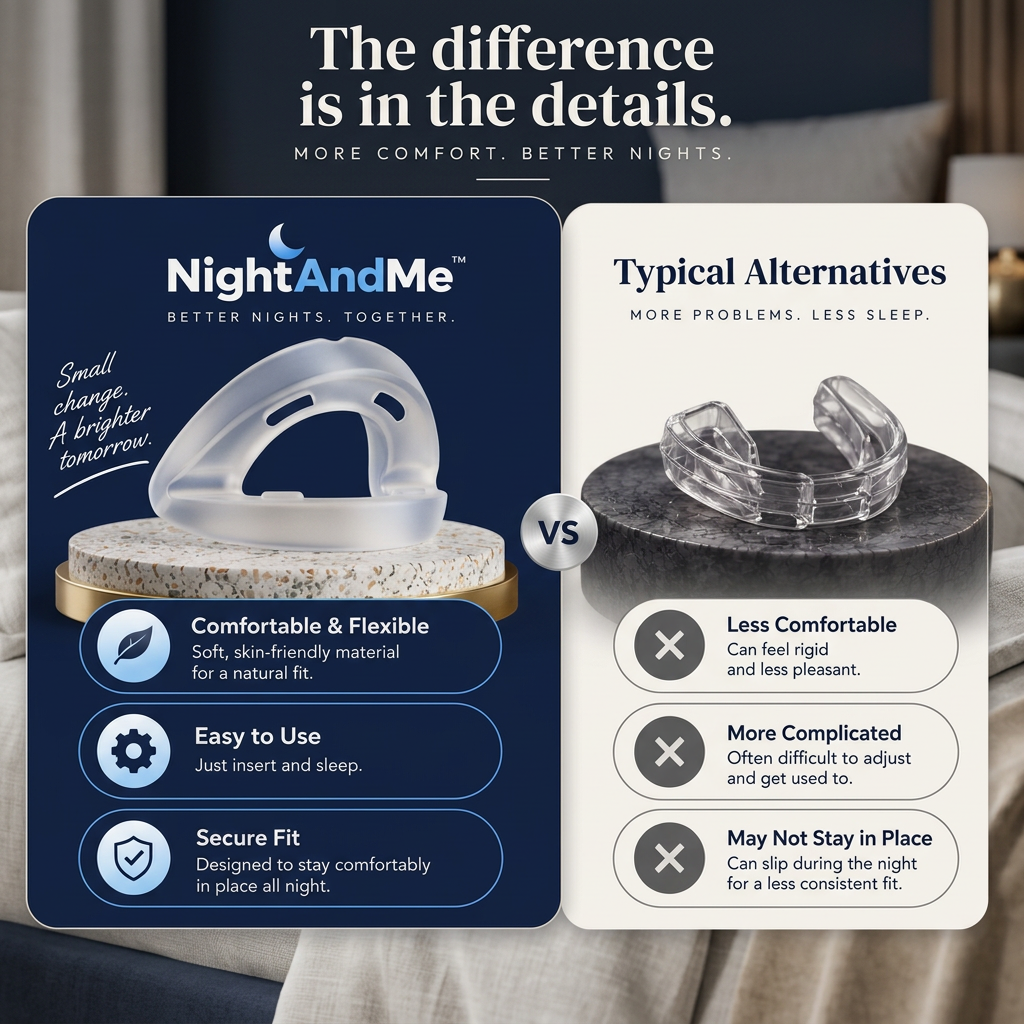 NightAndMe versus typical alternatives: comfort, ease of use and secure fit